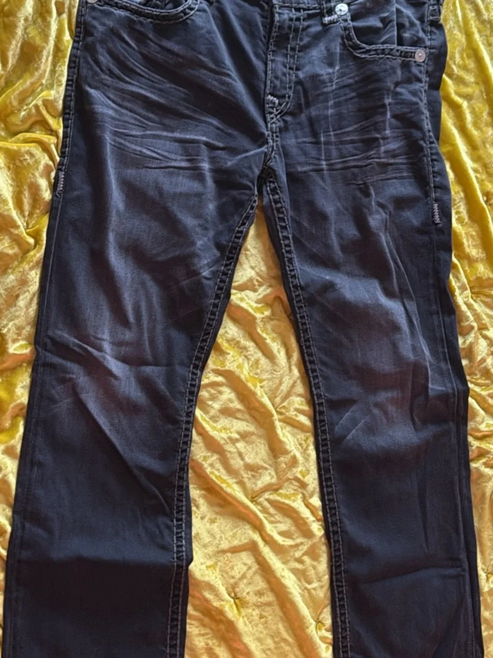True Religion Men's Black Slim Straight Jeans